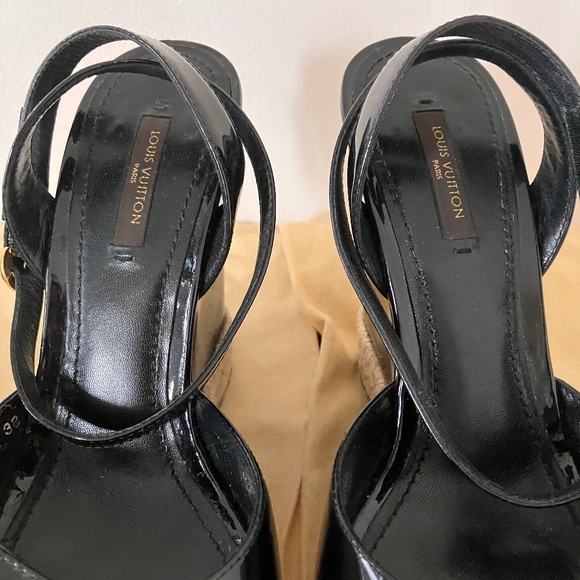 LOUIS VUITTON PATENT LEATHER WEDGES - Picture 8 of 15